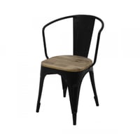 Chaise café industrielle Tap - bois de manguier/fer