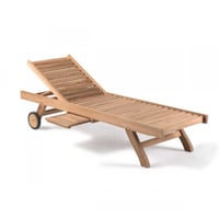 Bain de soleil avec plateau Canterbury - teck