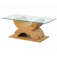 Table basse Xhadas 110cm - verre/chêne 