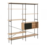 Bibliothèque Zico 172cm - noir/chêne 