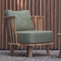 Fauteuil d'extérieur Fez -  bois teck/vert sauge