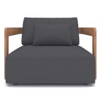 Fauteuil d'extérieur Raphael agora - bois teck/noir