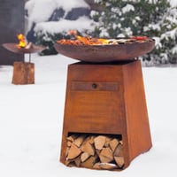 Barbecue avec rangement pour le bois Oryx acier - rouille