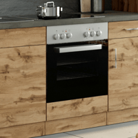 Meuble bas Sorrella 60cm pour four et plaque de cuisson - chêne/béton