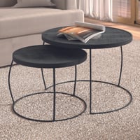 Lot de 2 tables basses Lars-bois de mango noir
