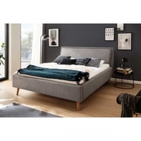 Lit double Estee 180x200cm - gris/chêne