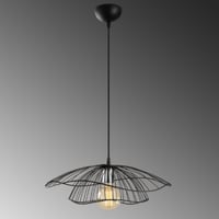Opviq Lustre | CORPS METALLIQUE | 50 cm Diametre | 111 cm Hauteur | Hauteur ajustable | Noir
