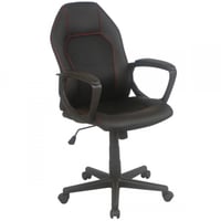 Chaise de bureau Anuna-noir mat/rouge