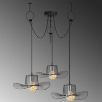 Opviq Lustre | Corps en métal | Hauteur réglable | Diamètre 118 cm | Hauteur 122 cm | Noir