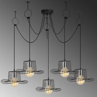 Opviq Lustre en métal noir | Hauteur réglable | 138cm Diametre