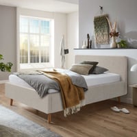 Lit Dalila 140x200cm tissu teddy - beige