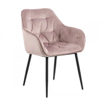 Chaise avec accoudoirs Lynn - vieux rose/noir