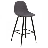 Tabouret de bar Wilhelm, H:73cm - gris foncé/noir 