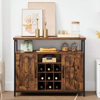 Rustic Industrial Sideboard and Buffet Table - Brown and Black Storage Cabinet' (Buffet industriel rustique)