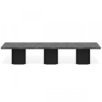 Table à manger Mundus 392 x 130 cm - béton/noir
