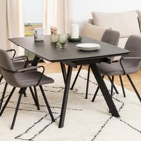 Table à manger extensible Fairbanks 160<240 céramique - noir