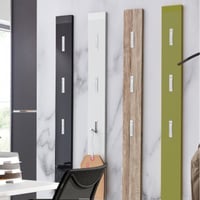 Porte-manteau mural Clucas avec 3 crochets - noir brillant