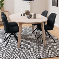 Table de salle à manger extensible Sieg, Ø120/220x75cm - chêne