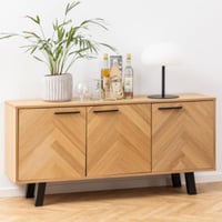Buffet Brian en chêne à chevrons, 150x40x71 cm