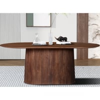 Table ovale Miguel marron clair - 200 cm | Bois massif de mango | H76 x L200 x P100 cm
