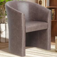 Charlie' Vintage PU brun foncé Chaise coquille H-H 81 x L-L 64 x P-P 62 cm