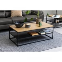 Table basse rectangulaire Gila - 120x60x42 cm - Chêne sauvage/noir