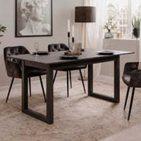 Table à manger extensible Sunyah 160/200 x 90cm - anthracite