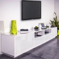 Meuble TV Orlando | 260 x 41,5 x 46 cm | High Gloss White