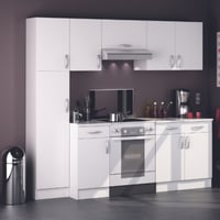 Ensemble salle à manger Nova - Armoire murale, armoire latérale, armoire de cuisine, armoire murale & armoire colonne - Blanc/MDF