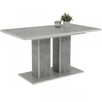 Table de salle à manger Monara 140/180x80 cm-béton/blanc