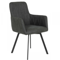 Chaise de salle à manger Fiene-vintage anthracite 