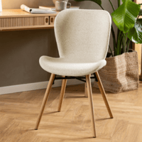 Chaise de salle à manger Tilda en tissu - chêne/crème