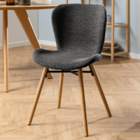 Chaise de salle à manger Tilda en tissu - chêne/anthracite