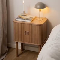 Table de chevet Langley avec rangement - placage de chêne
