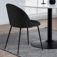 Chaise de salle à manger Isa - velours - noir