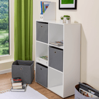 Meuble de rangement Nuoro 70x33x110cm avec 6 compartiments - blanc