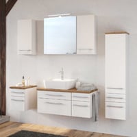 Salle de bain Dasa: meubles murales, armoire de toilette, meuble évier, colonne - blanc
