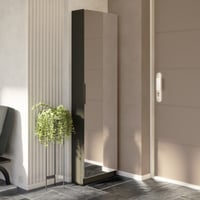 Armoire à chaussures Zayah - 50x20x180,5cm - avec miroir - noir
