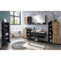 Combinaison de salle de bains Karan 4- anthracite/chêne