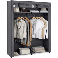 Penderie portable en tissu | Penderie pliable pour chambre à coucher | 43x140x174cm Gris