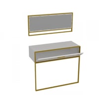 Elegant Cozy Sideboard | 100% Melamine | Metal Legs | Marble Pattern | Gold White