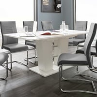 Table à manger extensible Breda 4 à 6 personnes - blanc