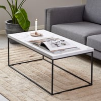 Table basse Barossa - 110x55x45cm - marbre blanc