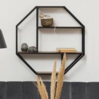 Étagère murale Dover 77x20x77 cm - chêne sauvage/noir