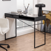 Bureau Dover 110cm - avec tiroir de rangement - décor frêne noir