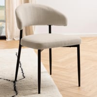 Chaise de salle à manger Edina - tissu et acier - beige
