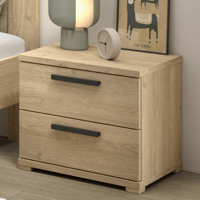 Table de nuit Sammie - 50x39x47cm - avec deux tiroirs - décor chêne