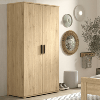 Armoire Sammie - 100x59x199cm - 2 portes - décor chêne