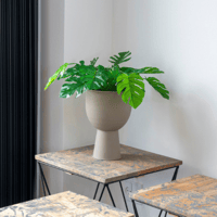 Pot de fleurs Amalfi : Beige Acier Gris 19x27 cm