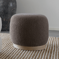 Pouf Belfort Brown Bouclé - Ø44,5x40 cm